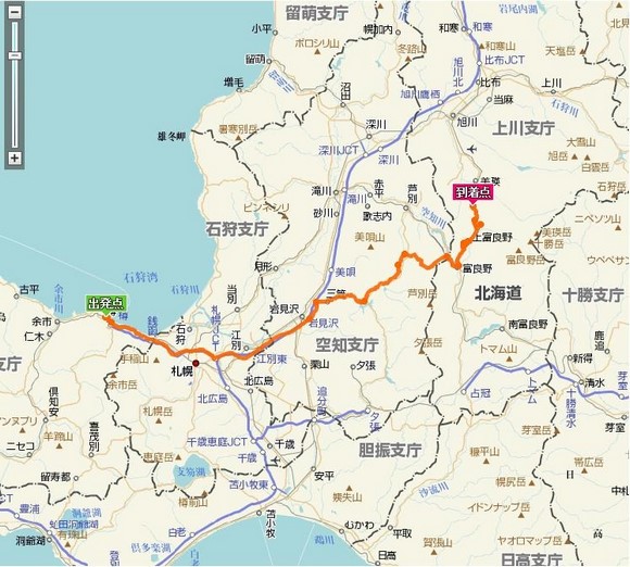 Day 6行车路线图 北海道夏天自驾游Day 6行车路线图