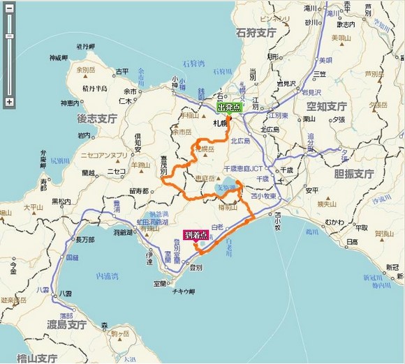 Day 2行车路线图 北海道自驾游Day 2行车路线图