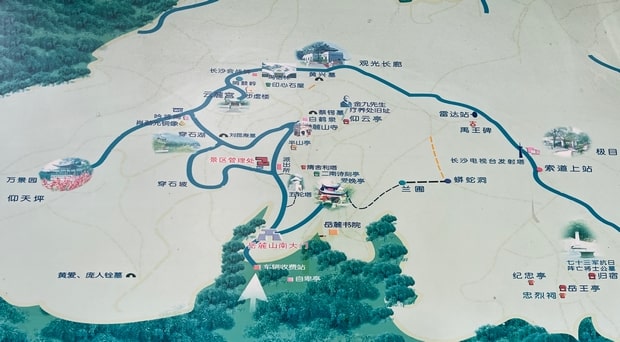 岳麓山景区地图
