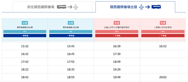 大阪日航酒店机场巴士
