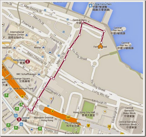 中环摩天轮地铁出口步行路线