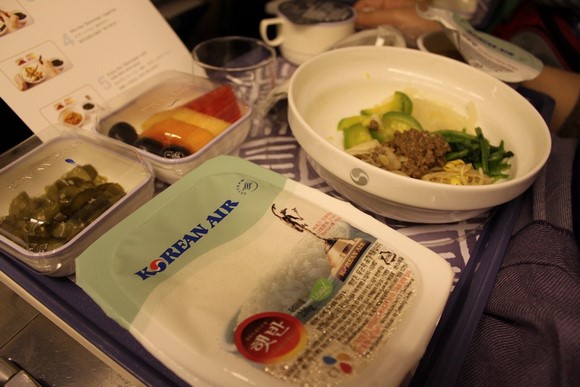 Airplane meal - Korean bibimbap Airplane meal - Bibimbap