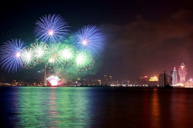 Macau fireworks viewed from Taipa