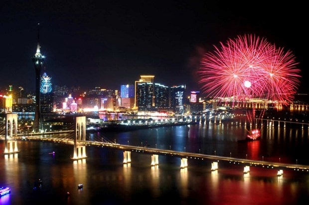 Macau fireworks viewed from Wanzai
