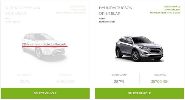 Renting a car in Iceland
