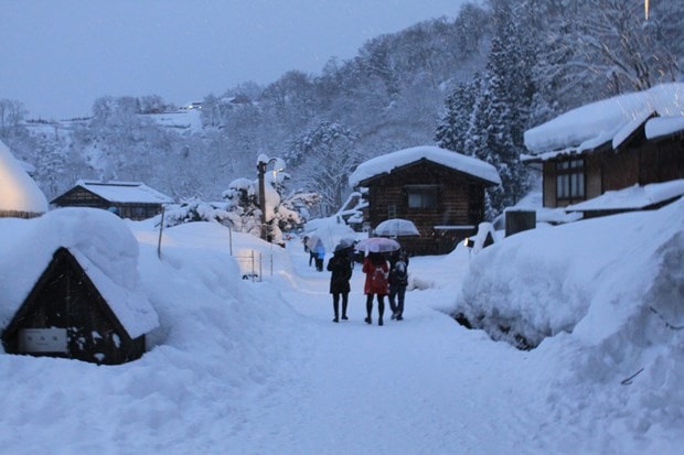Snow-covered Shirakawago