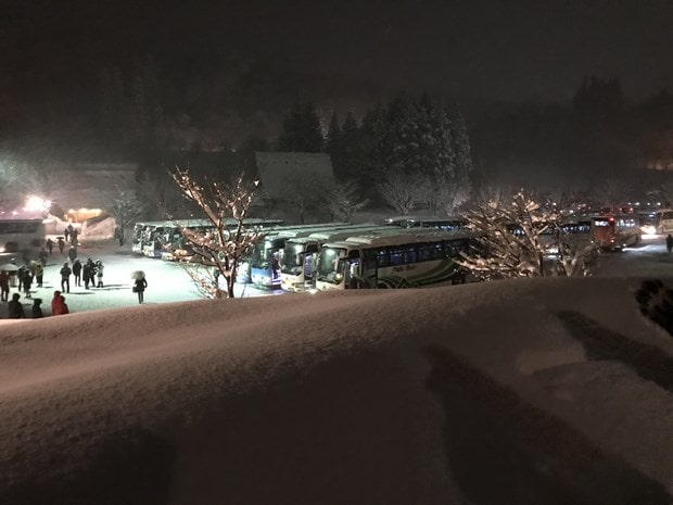 Shirakawago light-up parking lot