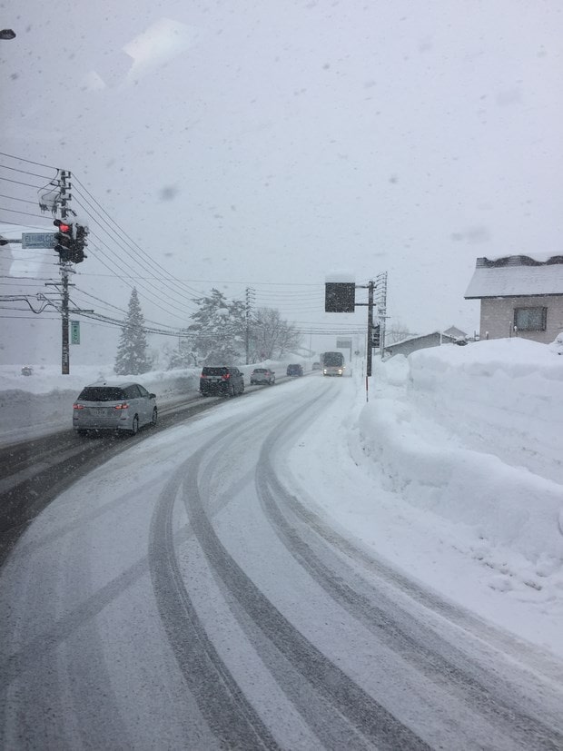 Shirakawago Road in Winter