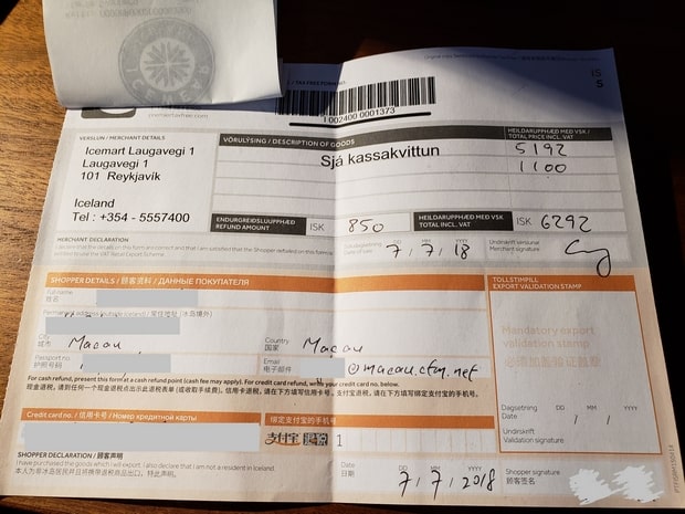 Iceland Tax Refund