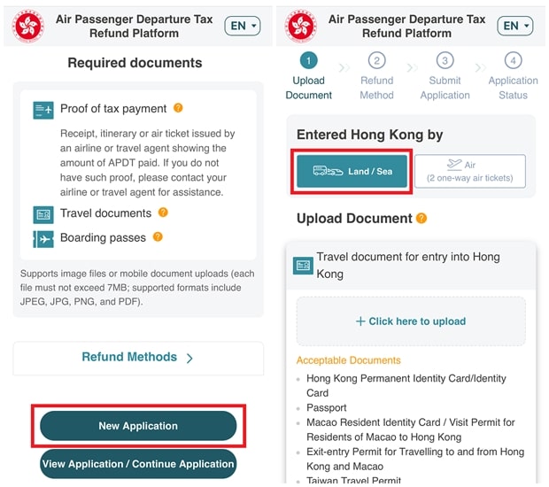 Hong Kong Airport Departure Tax Refund Process