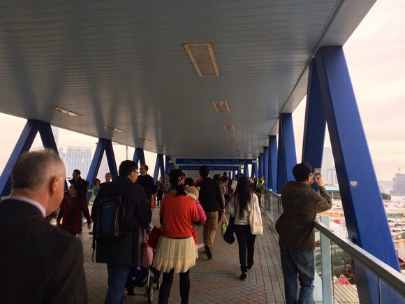 Walking from MTR Exit to Hong Kong Ferris Wheel