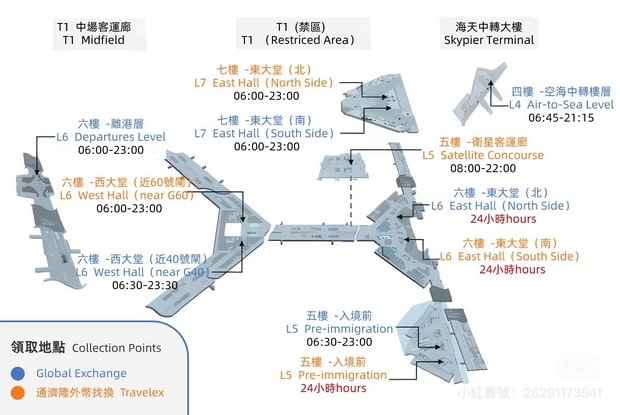 香港空港出国税還付 受取場所