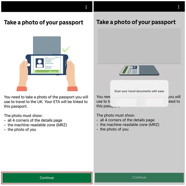 Using the App to Apply for UK ETA_Step6_Take Passport Photo