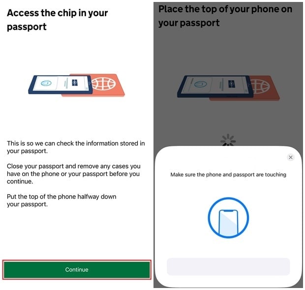 Using the App to Apply for UK ETA_Step7_Read Passport Data