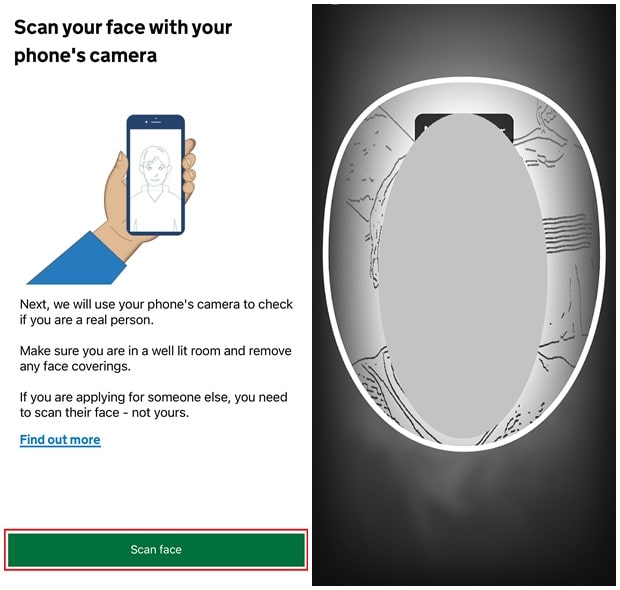 Using the App to Apply for UK ETA_Step9_Facial Recognition