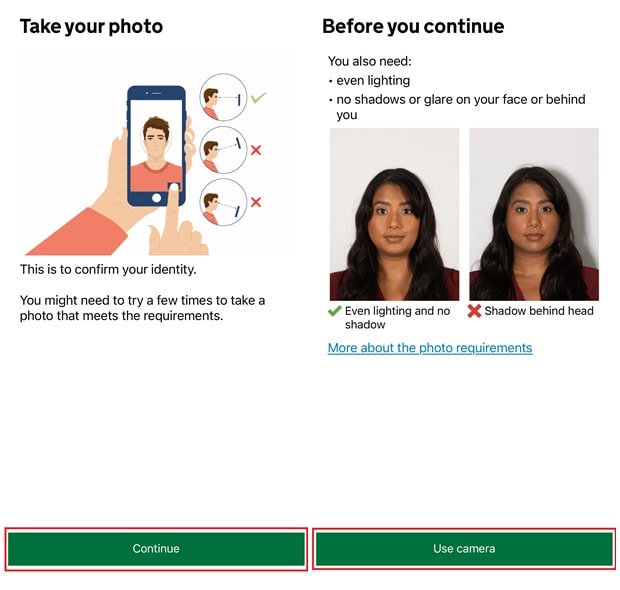 Using the APP to apply for UK ETA_Step10_Take a photo