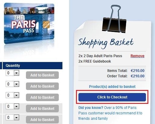 購買Paris Pass_Step 3