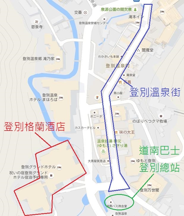 登別Grand Hotel位置圖