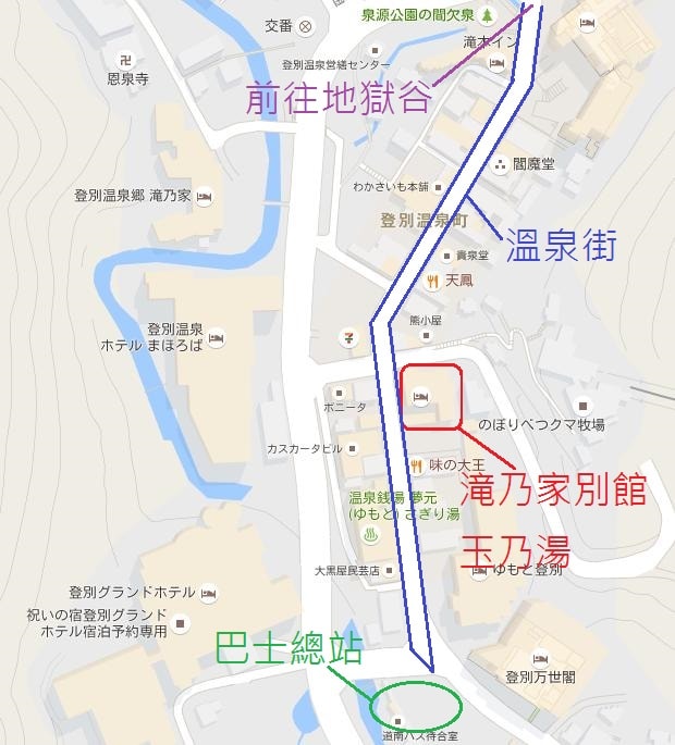 滝乃家別館玉乃湯地圖