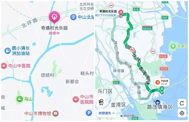 中山歡樂海岸_位置