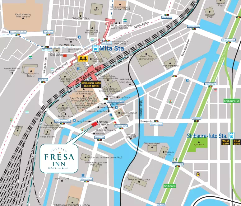 東京田町相鐵FRESA INN地圖